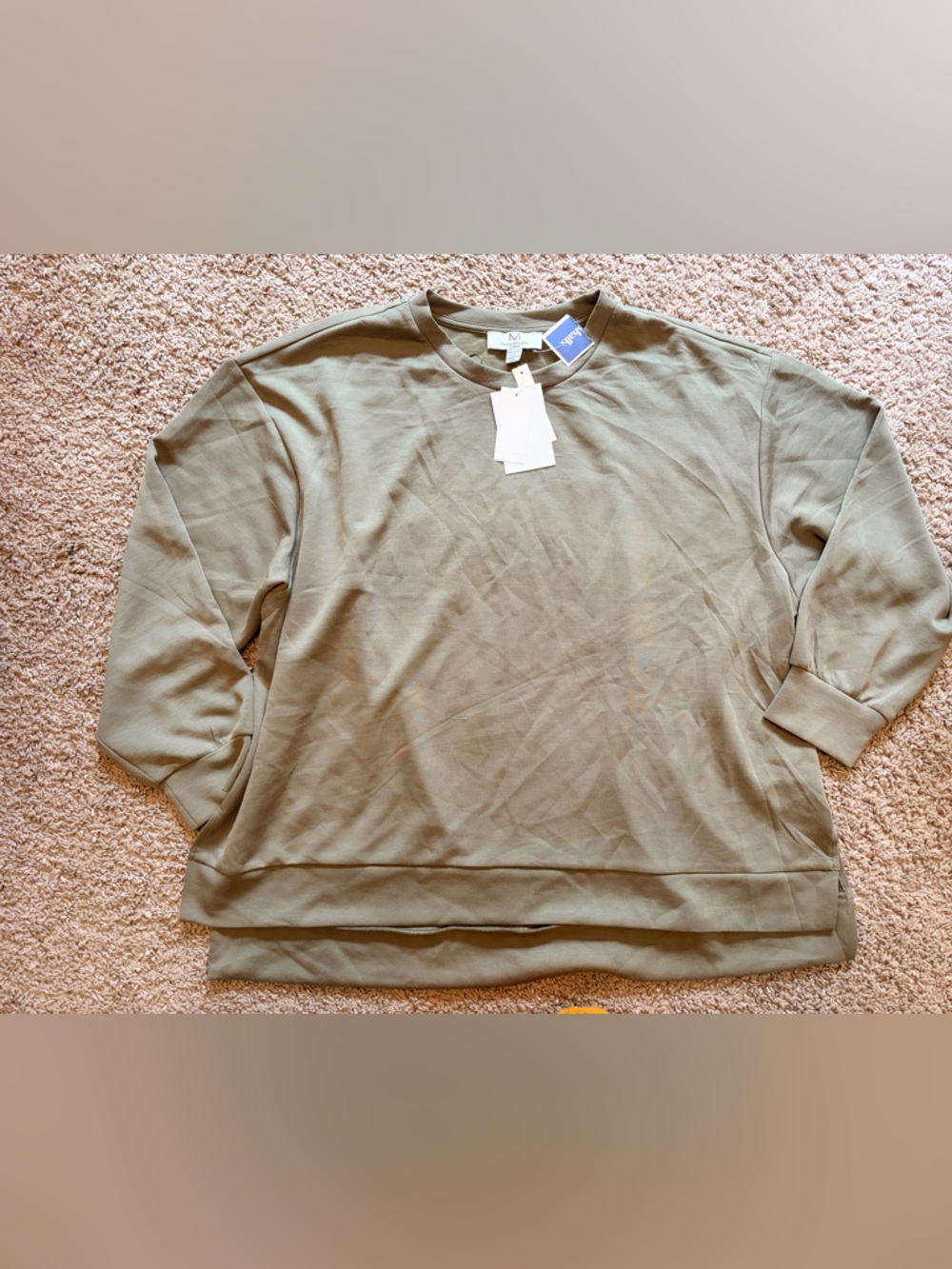 WoMen's Olive Crewneck Sweater - oversized
